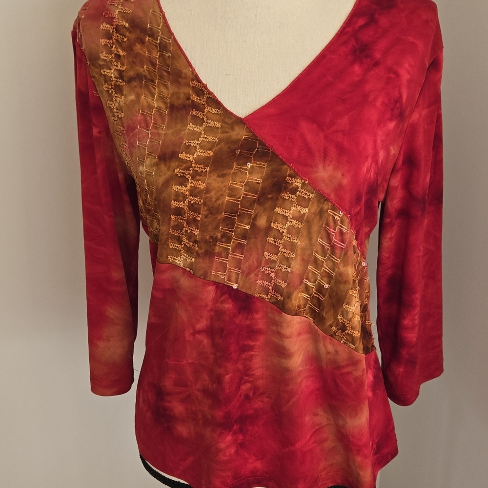 Only Nine Vintage Red 90s Y2k Top Large